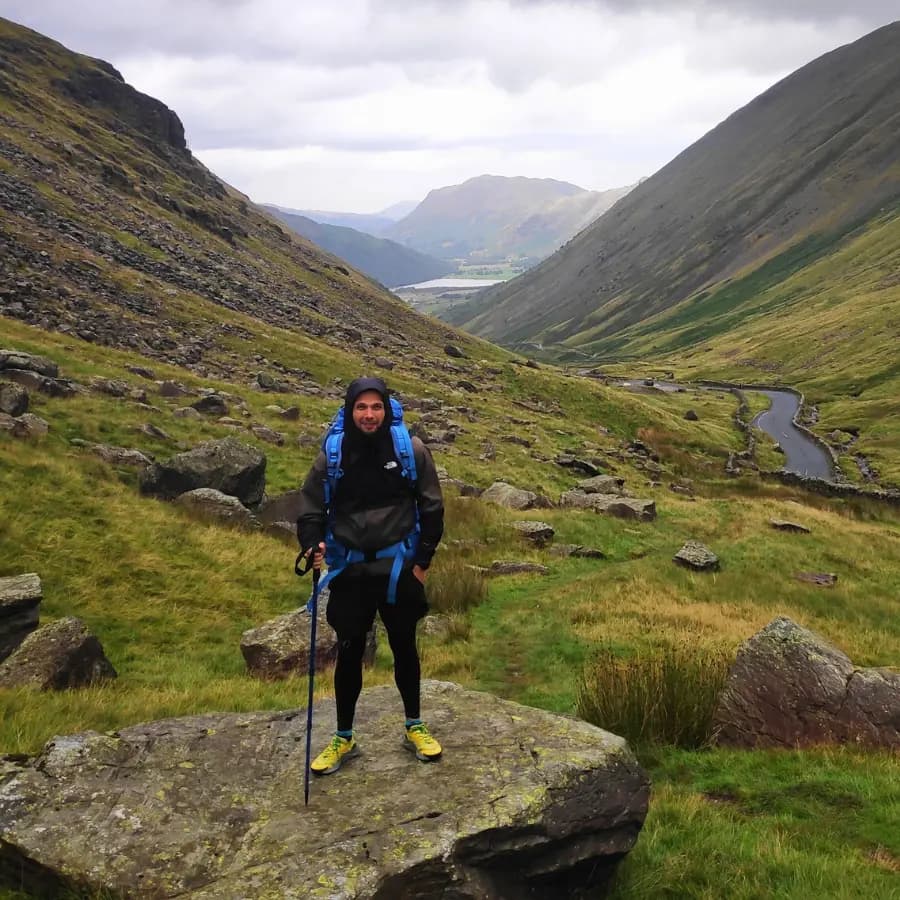 Werner, founder of Trailkeep, on a hiking trail.